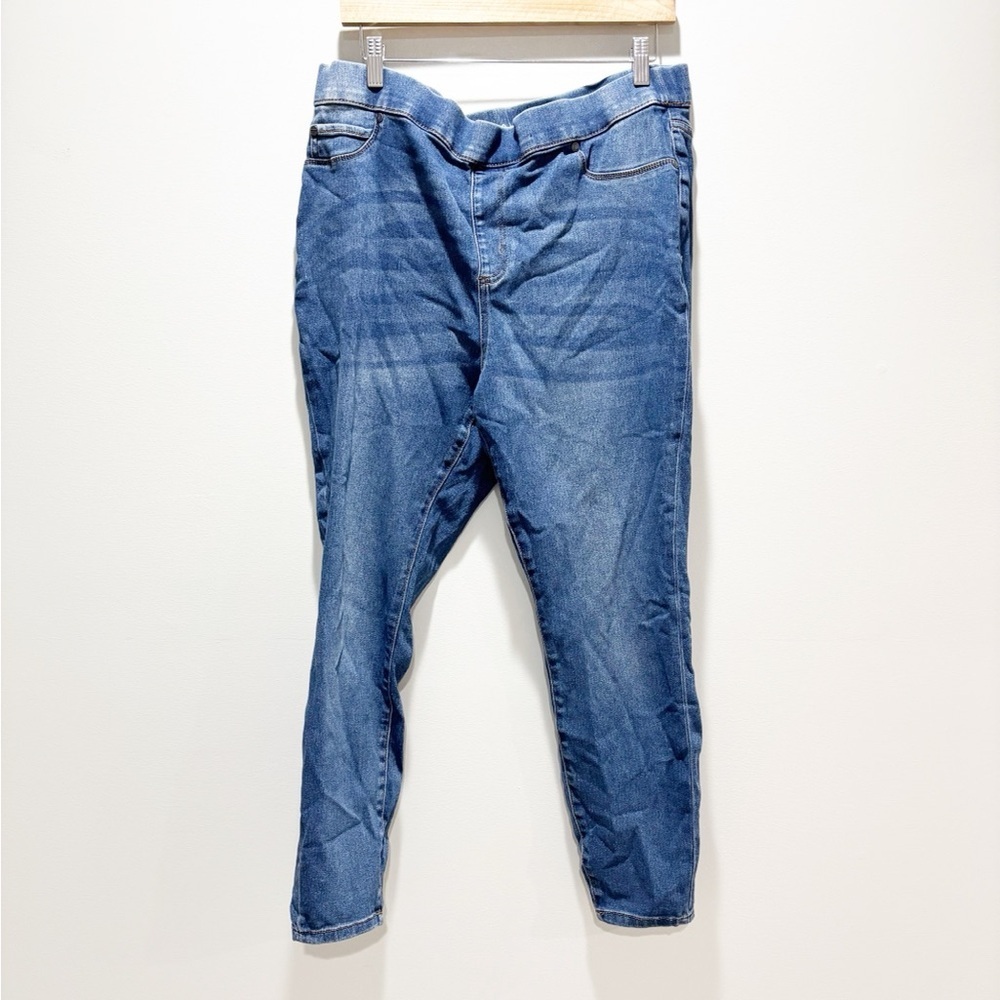 Tahari Women's Pull On Stretch Blue Skinny Jeans Comfy Casual Size 20W
